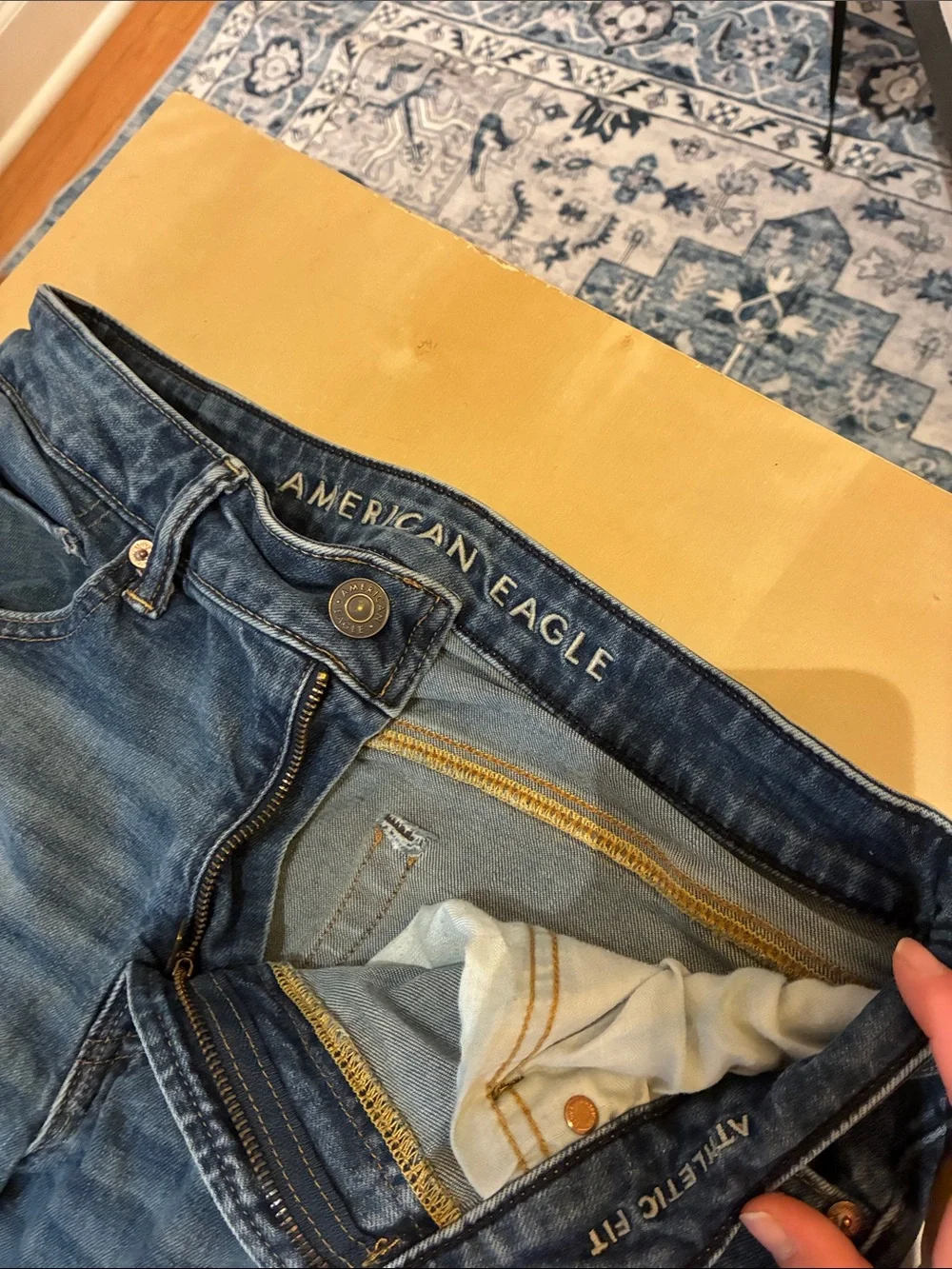 American Eagle Outfitters Slim Straight Medium Blue Washed Jeans
